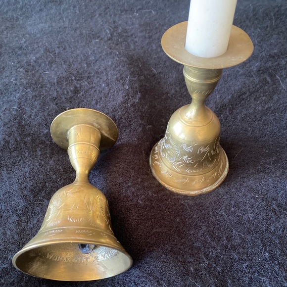 Made in India Accents Vintage Solid Brass Bell Candlesticks Poshmark